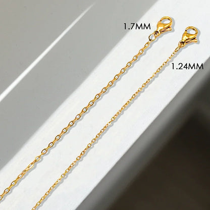 Fine Chain Necklace Stainless Steel Gold Color Pendants Short Long Statement Women  Colar Gift Stainless Steel Jewelry