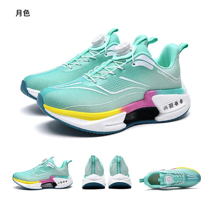 Family carbon plate running shoes for Boys Big Boys Student rotating button Technology TPU+ Popcorn high pop sneakers for girls