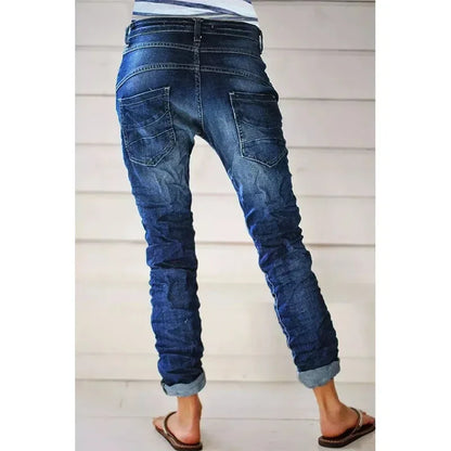 Vintage Elastic Waist Long Flare Pants