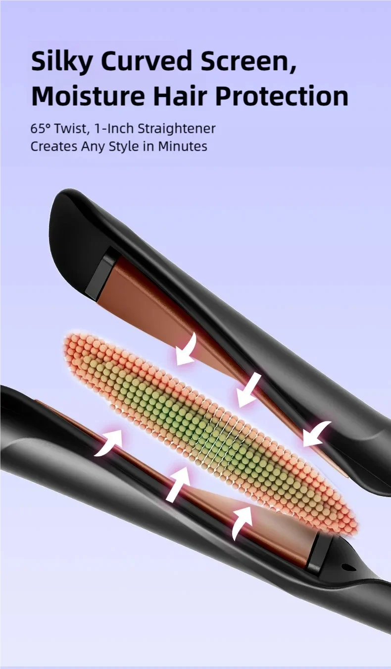 New 2-in-1 Curling Iron & Straightener Multi-Function Hair Styling Tool Dual-Purpose Curling and Straightening Iron