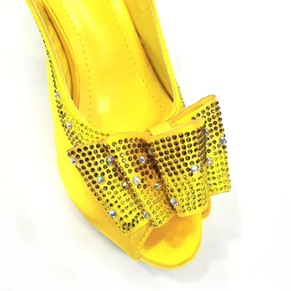 Shoes Matching Bag With Applique Mature African Ladies Super High Heels Sandals for Party Fashionable Italian Women