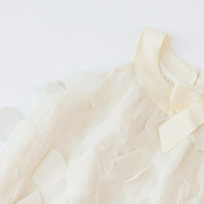 Summer New Pure White Sweet Hanging Neck Bow Petal Princess Dress Girls' Casual Clothes 2-7th Birthday Party Stage Wear
