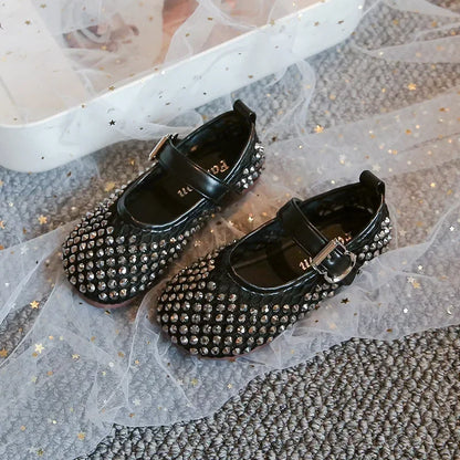 Girls Flat Shoes Sparkling Hollowed-Out Princess Shoes for Kids 2025 Summer New Sandals Mesh Hook&loop Toddlers Breathable Ins