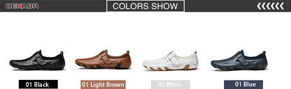 Fashion Loafer Shoes Men Genuine Leather Soft Comfy Slip-on Moccasins Handmade Man Casual Shoes Drive Walk Luxury Leisure