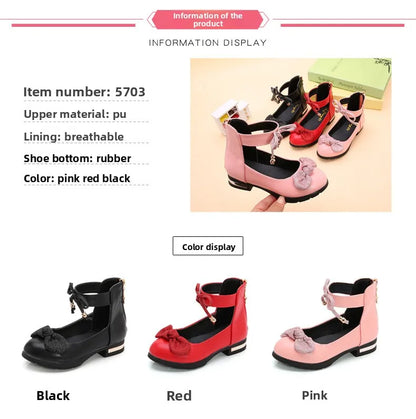 2026 Shiny Bow Stage Elegant Comfortable Catwalk Fashion Spring/summer Students Baby Girls Princess Shoes Cute Kids Sandals