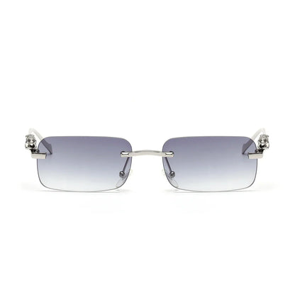 rimless sunglasses UV400 fashion square metal glasses for men women designer man's brand sun glasses shades for outdoor