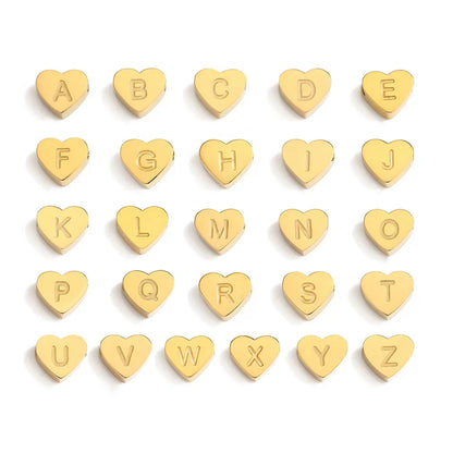 Initial Name Heart Shape Pendant For Necklaces Stainless Steel Necklace for Women Bracelet Make Earrings Jewelry