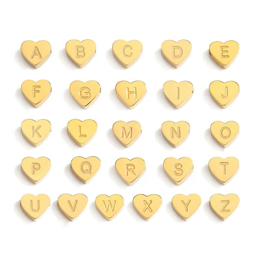 Initial Name Heart Shape Pendant For Necklaces Stainless Steel Necklace for Women Bracelet Make Earrings Jewelry