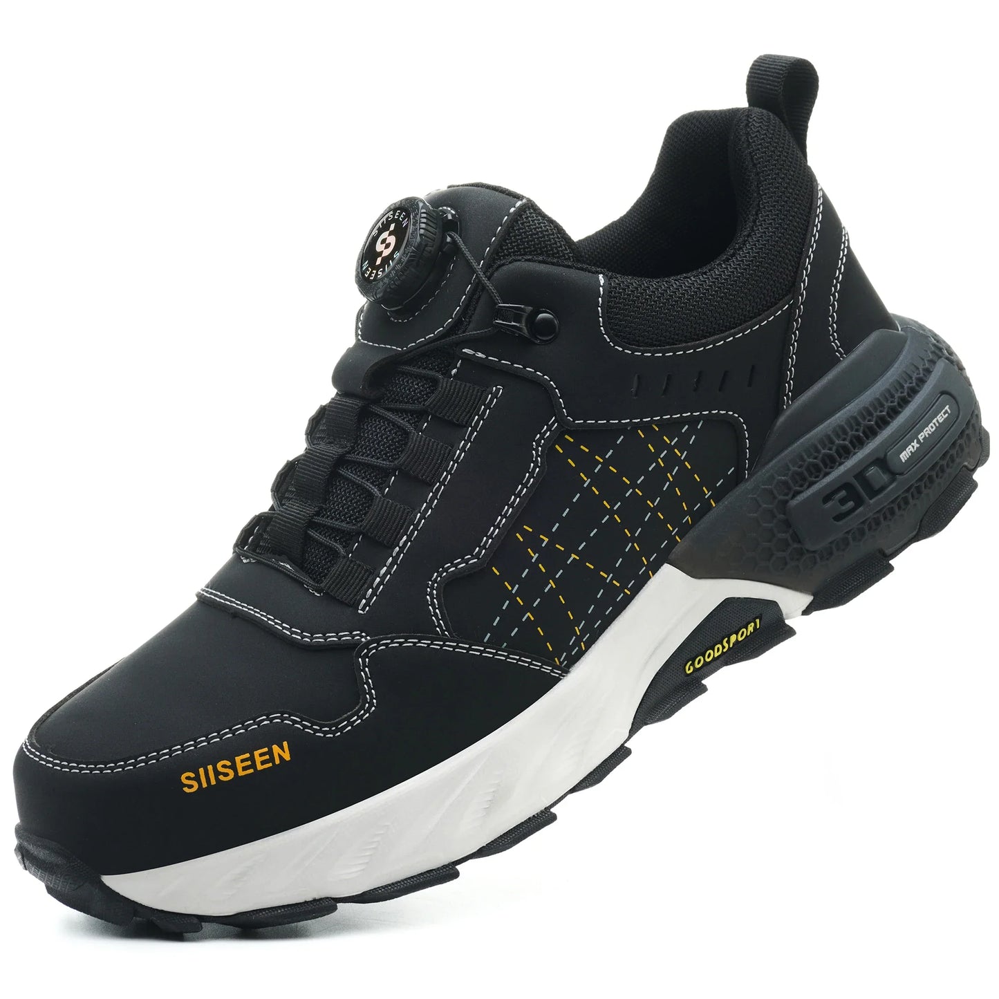 Men's Safety Shoes Steel Toe Anti- Crush Kevlar Fashion Outdoor Work Boots Industrial Workshop Button Style Footwear