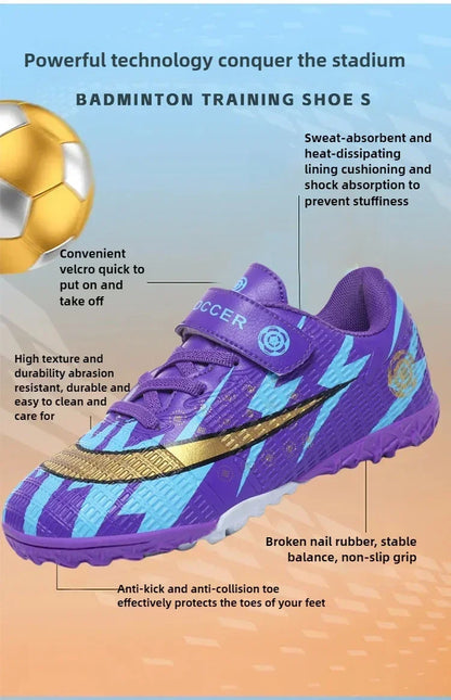 New Child's Football Shoes Society Professional Original Child's Society Cleats Kid Sneakers Indoor Soccer Trainers Youth Sports