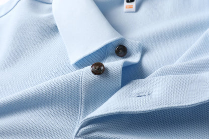Classic Men Short Sleeve Polo Shirt 100% Mercerized Cotton Breathable Summer Golf Business Casual Athletic Tops
