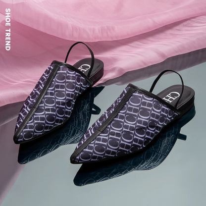 Pointed Toe Slippers Luxury Branded Casual Shoes Flat Strappy Home Outdoor Beach Walking Shoes