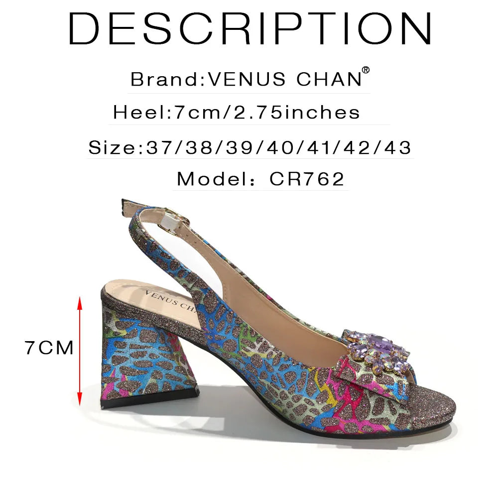 African Fashion Italian Shoes And Bag Sets For Evening Party With Stones Colorful Italian Handbags Match