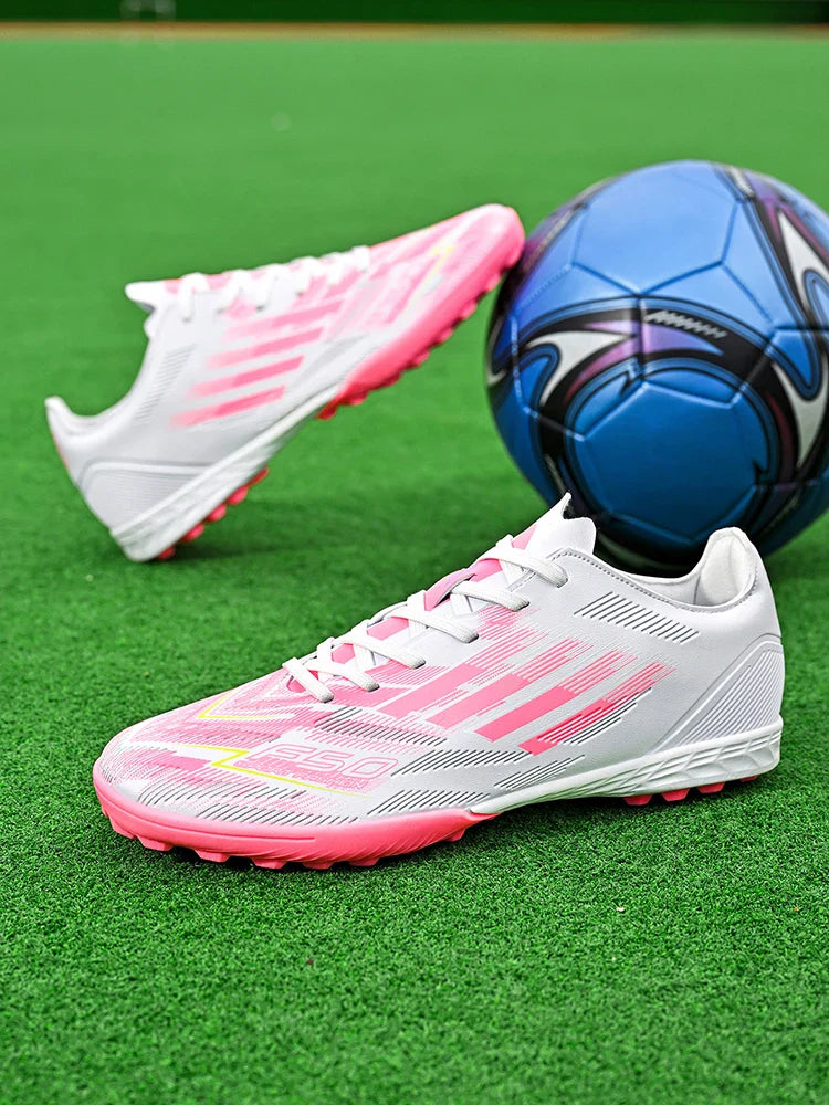 Soccer Cleats for Men Women Breathable Cushioned Insole Anti-Slip Football Shoes for AG/TF Outdoor Sports Boots