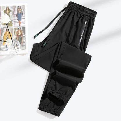 2026 Summer Ice Silk Elastic Joggers Pants for Men Women Thin Trendy Loose Sports Casual Couples Comfortable Straight Leg Tights