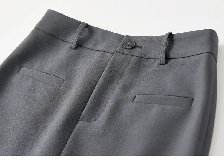 Retro Straight Tube Midi Skirt For Women Spring 2026 Preppy Style High Waist Slimming Split Mid Length Skirt 151Q59211