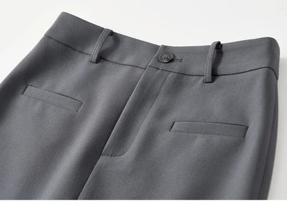 Retro Straight Tube Midi Skirt For Women Spring 2026 Preppy Style High Waist Slimming Split Mid Length Skirt 151Q59211