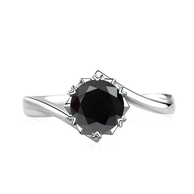 Black Pink Moissanite Women Rings S925 Sterling Silver Jewelry For Wedding Engagement Ring With Certified Women's Ring