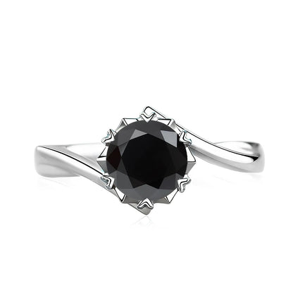 Black Pink Moissanite Women Rings S925 Sterling Silver Jewelry For Wedding Engagement Ring With Certified Women's Ring