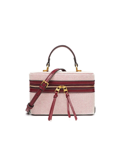 Fashionable versatile box bag brown one shoulder trendy hand-held hard fashionable small square bag