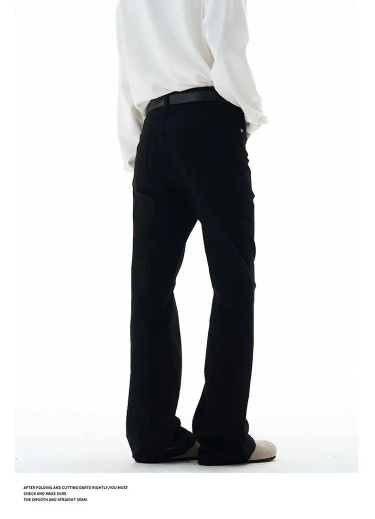Calça Masculina Vintage Disco Flare Sólida Elástica Slim Fit Estilo Hippie Calça Casual de Perna Larga Streetwear Masculino