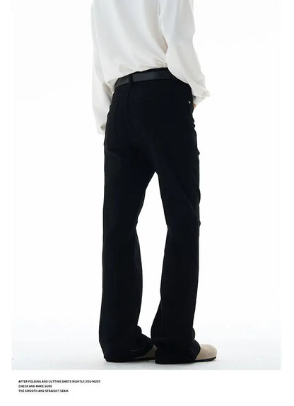 Calça Masculina Vintage Disco Flare Sólida Elástica Slim Fit Estilo Hippie Calça Casual de Perna Larga Streetwear Masculino