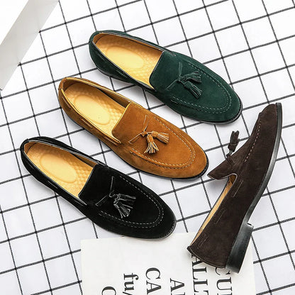 New men's black moccasin one-pedal loafers men's brown business dress shoes Italian wedding dress shoes 38-48 size.