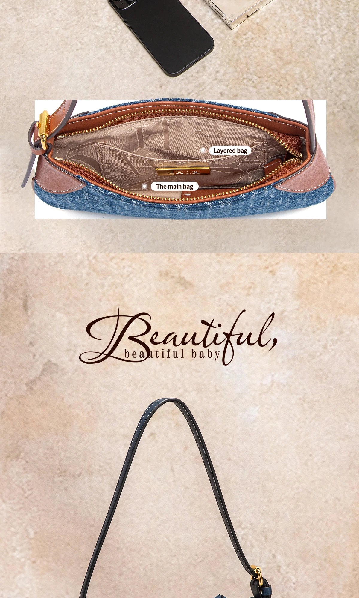 Fashionable Classic Retro Women's New Bag with Adjustable Shoulder Strap, Business Commuter Multi functional Shoulder Bag