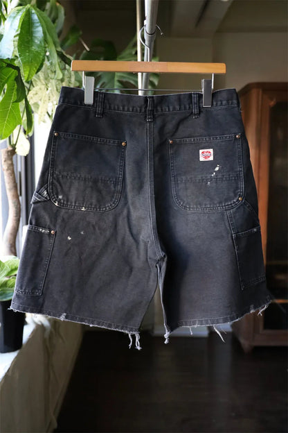 Black Nice Washed Damaged Saint DOUBLE KNEE Zipper Denim Shorts Men Women Oversized Shorts