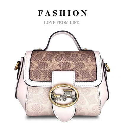 New minimalist and fashionable small handbag, contrasting color women's bag, high-end carriage crossbody bag, portable box bag