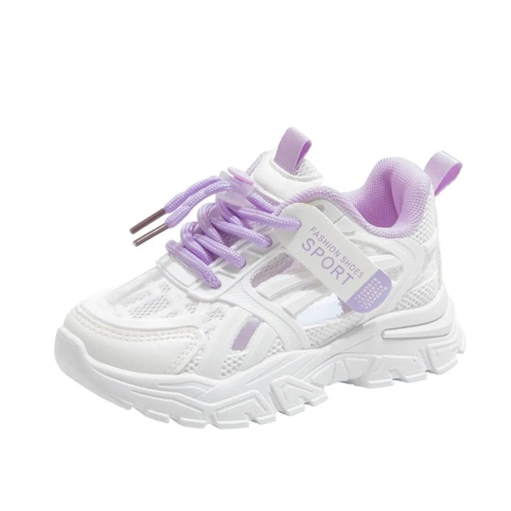 Girls Sports Shoes 2026 Spring and Summer New Children's Casual Mesh Breathable Thick-soled Designer Tennis Sports Shoes