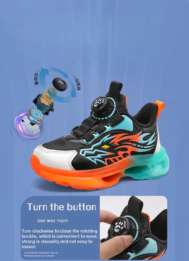 Boys leather lightweight winter sports shoes children's basketball running shoes spring and autumn new rubber soles