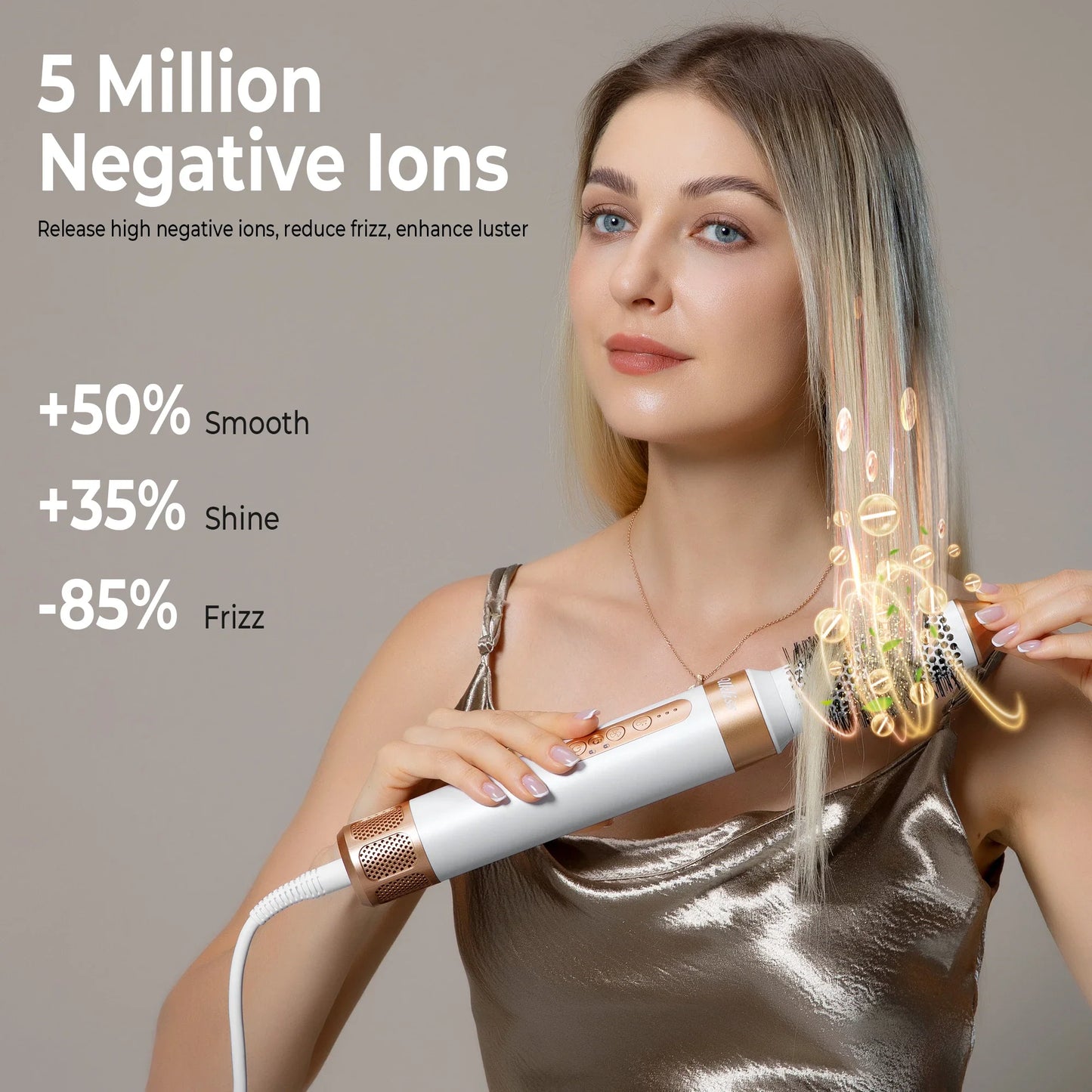 7 In 1 Hair Dryer Brush Brushless High Speed Hair Dryer with Diffuser Ionic Blow Dryer Hot Air Styling Comb Auto Hair Curler