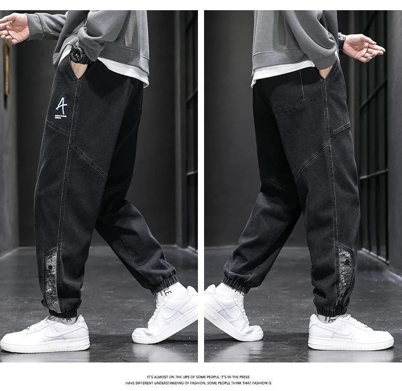 Spring and Autumn New Classic American Retro Loose Tight Leg Pants for Men's Casual Sports Large Size High Quality Jeans