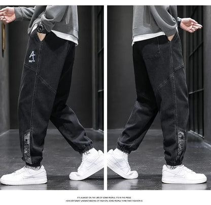 Spring and Autumn New Classic American Retro Loose Tight Leg Pants for Men's Casual Sports Large Size High Quality Jeans