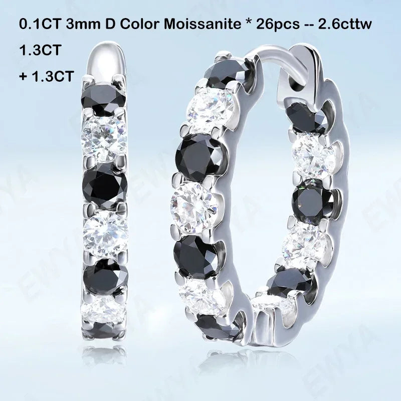 Sparkling 3/4/5/6.5MM Black White Full Moissanite Diamond Tennis Bracelet for Men Women Original S925 Silver Link Bracelets