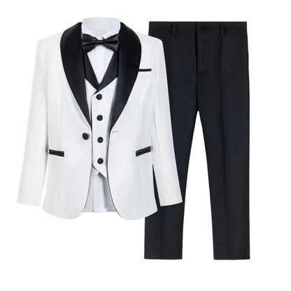 High Quality Boys Formal Suit 4 Pieces Green Party Dresswear for Kids Toddler 3-14 Years Jacket Pants Vest Bowtie Fast Shipping