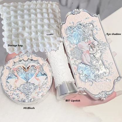Makeup Set Swan Ballet Concealer Palette Embossed Blusher Shine Lipstick Kit With Bag THE SWEETIE BEAR Bunny Garden