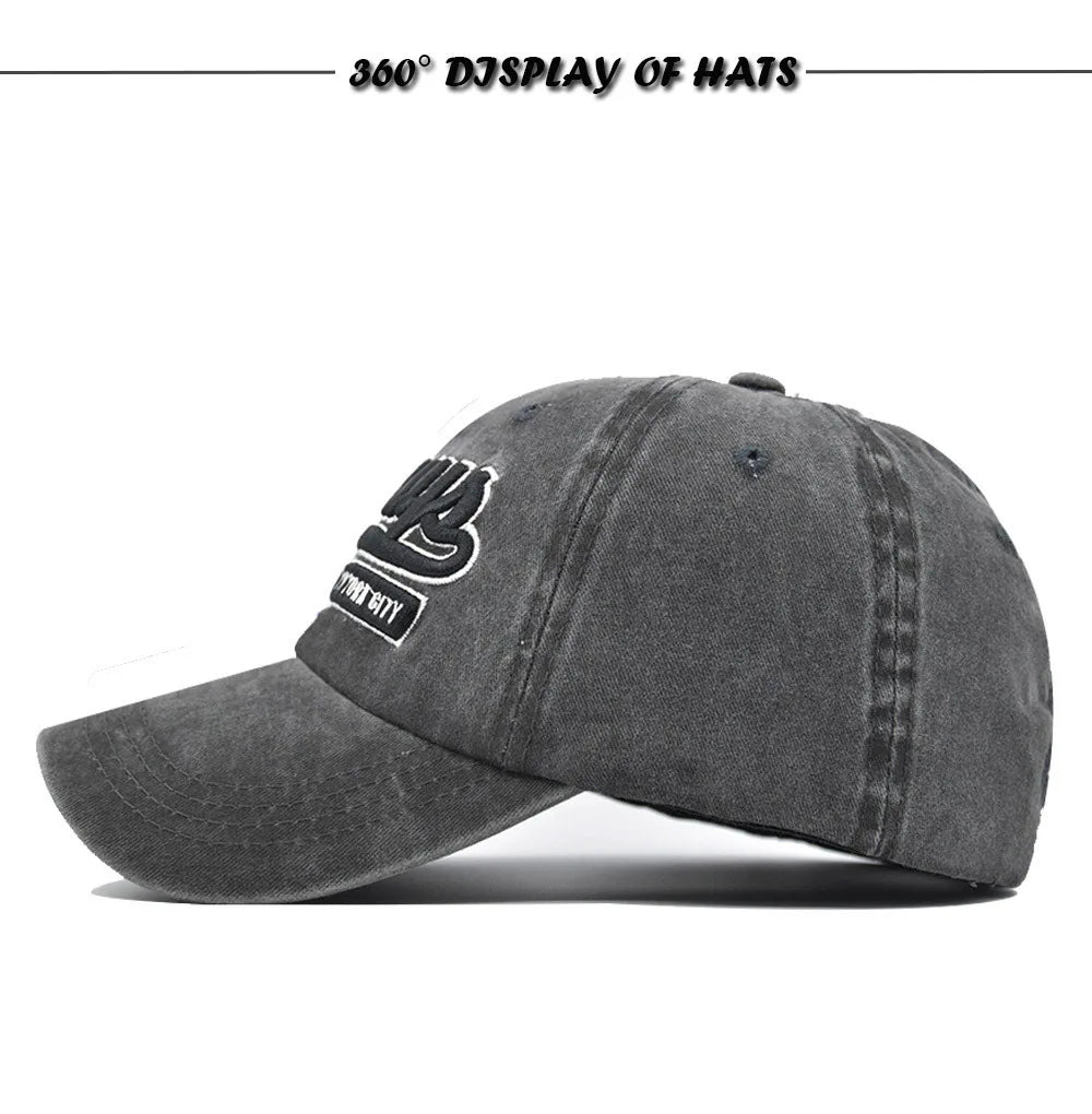 Embroidered Baseball Cap For Women Men New Spring Summer Solid Sunhat Retro Washable Sport Snapback Caps Hip Hop Fishing Hat