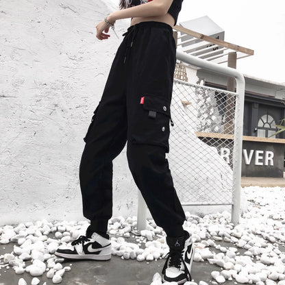 Women's cargo pants loose slim high waist pants