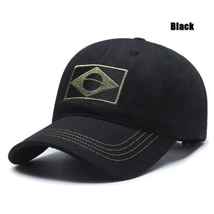 Spring and Autumn New Cotton Embroidered Brazilian Flag Baseball Cap Outdoor Cotton Men and Women Camouflage Sun Hat