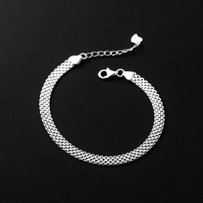 Silver Exquisite Lace Pattern Bracelet 925 Sterling Silver Charm Bangle Bracelet Gift For Women Wedding Fine Jewelry