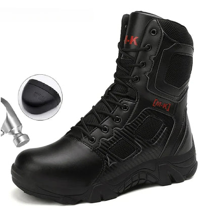 High-Top Work Boots Indestructible Safety Shoes Men Steel Toe Shoes Puncture-Proof Sneakers Male Shoes Men Non Slip Work Shoes