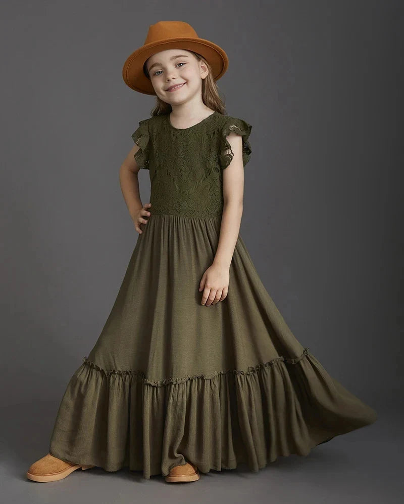 Summer Girls Lace Dresses Kids Flower Girl Wedding Princess Party Dress Vestidos Costume Children Clothing For 4-14Years