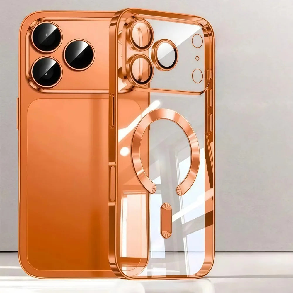 Magsafe Magnetic Plating Phone Case For iPhone 17 Air Pro Max 17Pro Bumper Case For iPhone17 Pro Max Clear Back Cover