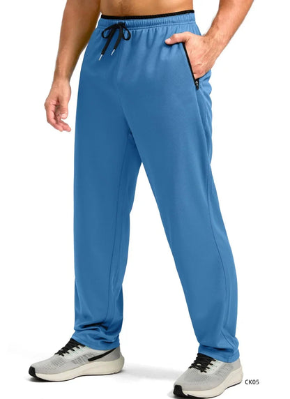 Men's sports pants spring and summer mesh breathable sports pants men's running and jogging sports pants fashionable solid color