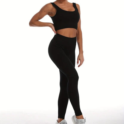 Seamless Rib Yoga Clothes Women Workout Clothes Quick-Drying Breathable Sweatshirt Yoga Suit