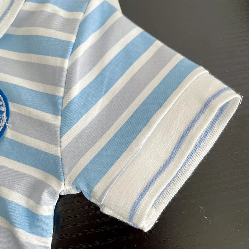 Summer Children Suits Boys Girls Short-sleeved Striped T-shirt +Shorts 2pcs/Set Babies Fashion Tracksuits Kids Casual Outfits