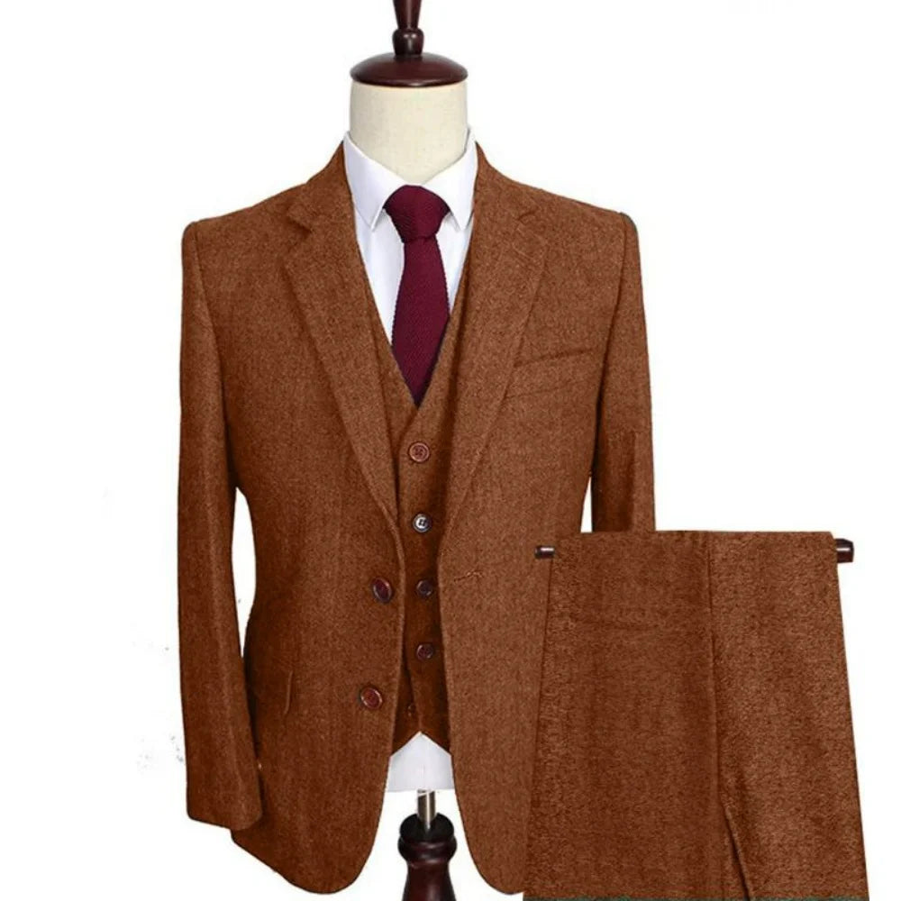 Men's Slim Fit Wedding Tuxedo Smoking Suit Notch Lapel Formal Business Party Blazer with Pants Groom Attire