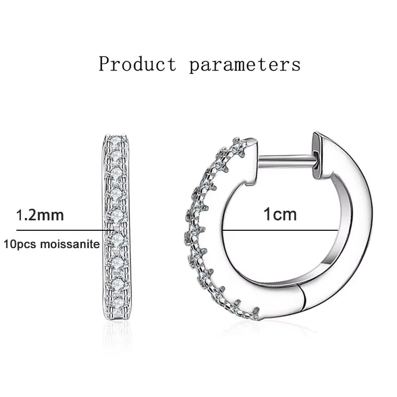 GRA Certified Moissanite Hoop Earrings for Women s925 Sterling Silver Wedding Huggie Earrings Party Jewelry Wholesale